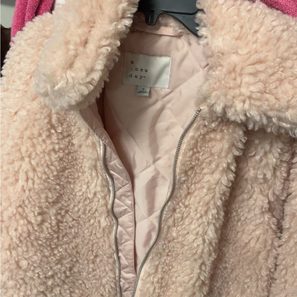 a new day Blush Pink Teddy Jacket